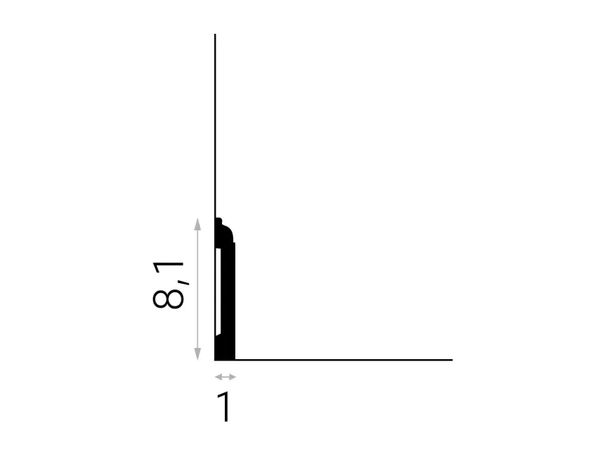 Podlahová lišta Premium MD258P, 200 x 1 x 8,1 cm, Mardom