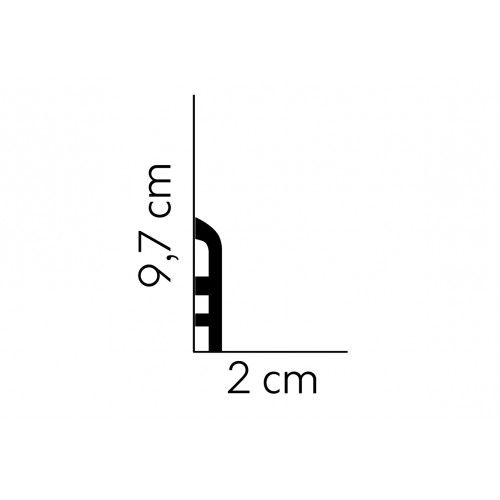 Podlahová lišta Premium MD355P, 200 x 2 x 9,7 cm, Mardom