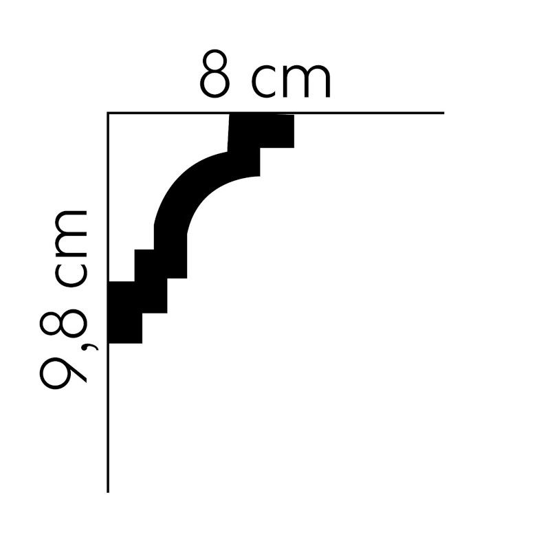 Stropná lišta hladká MDB142, 240 x 7,6 x 9,9 cm, Mardom