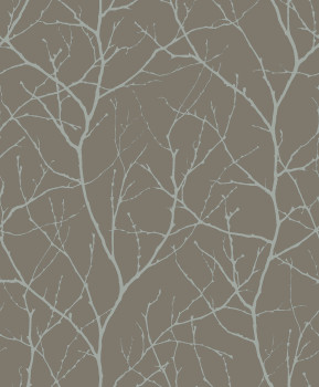 Hnedo-strieborná vliesová tapeta, vetvičky stromu, MD7121, Modern Metals, York