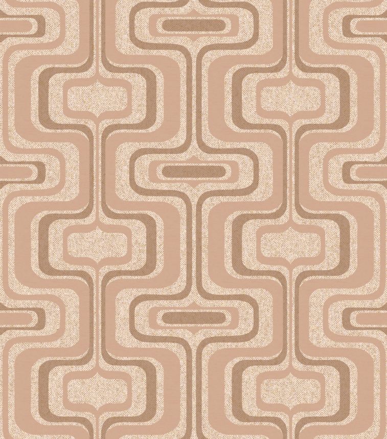 Hnedo-zlatá geometrická vliesová retro tapeta, Z77520, Savana, Zambaiti Parati