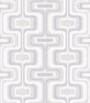 Sivo-strieborná geometrická vliesová retro tapeta, Z77522, Savana, Zambaiti Parati
