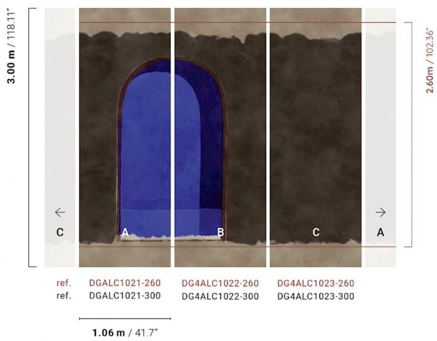 3D Vliesová fototapeta na stenu, podloubí, modrá, DGALC1021-260, Terra, Masureel