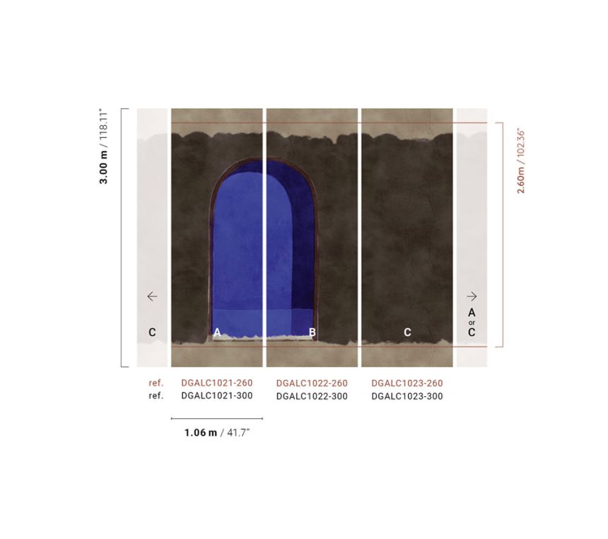 3D Vliesová fototapeta na stenu, podloubí, modrá, DGALC1021-300, Terra, Masureel