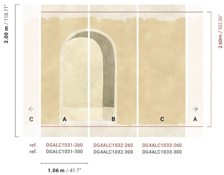 3D Vliesová fototapeta na stenu, podloubí, krémová, DGALC1031-260, Terra, Masureel