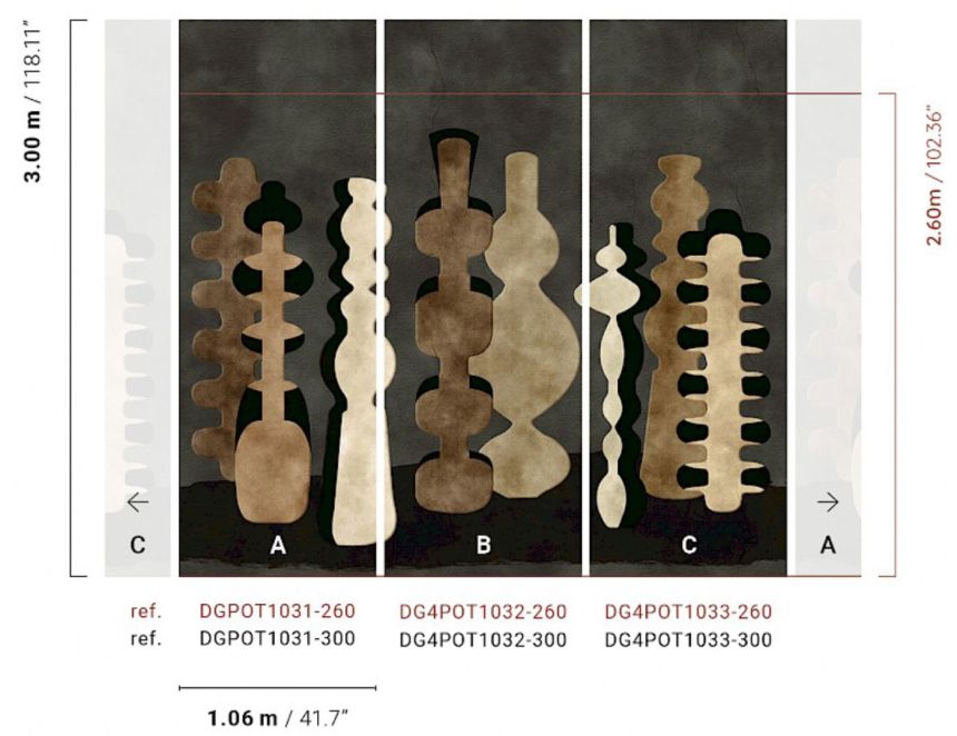 Vliesová fototapeta na stenu, vázy, hnedá, DGPOT1032-260, Terra, Masureel