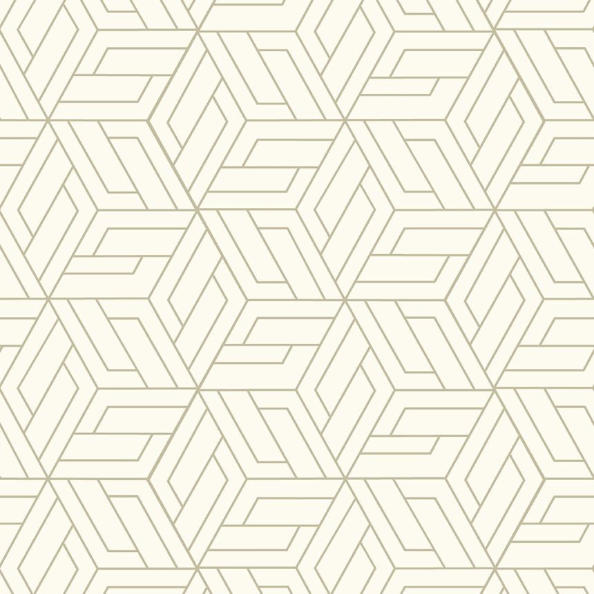 Bielo-zlatá geometrická vliesová tapeta na stenu, A67301, Vavex 2026