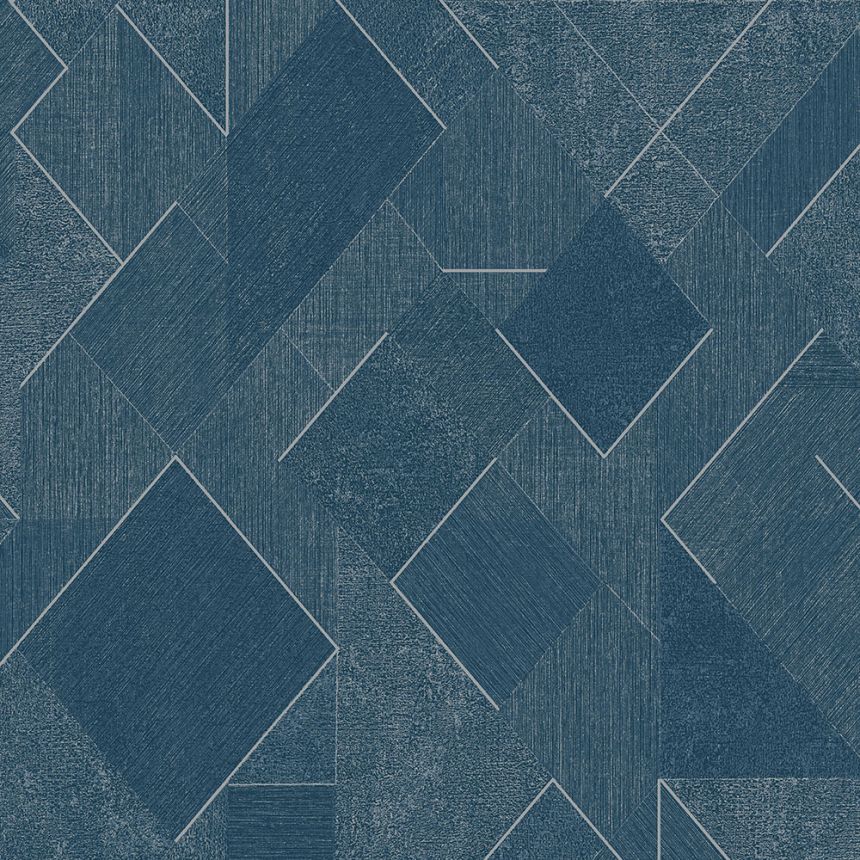 Modrá geometrická vliesová tapeta s trblietkami, A72002, Vavex 2026