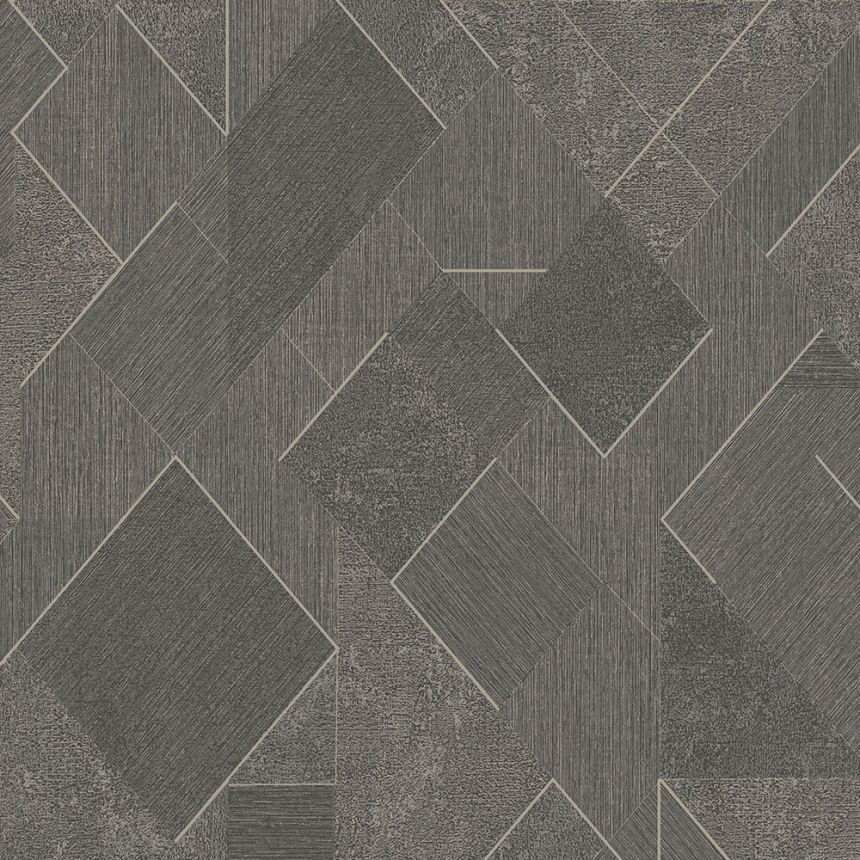 Sivo-čierna geometrická vliesová tapeta s trblietkami, A72003, Vavex 2026