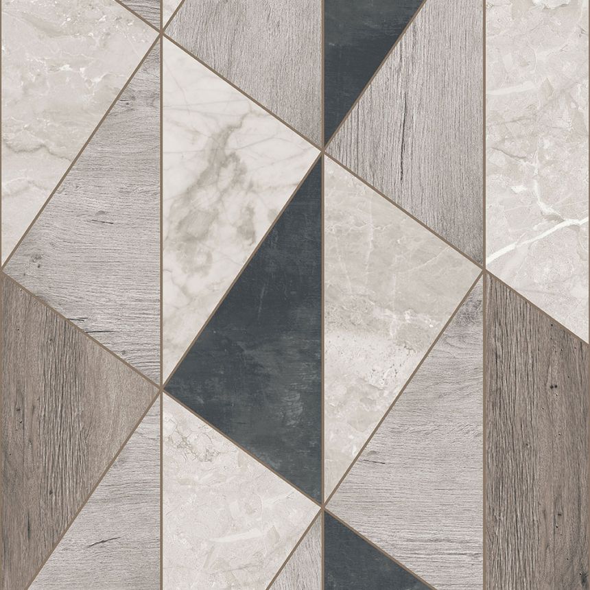 Sivá geometrická vliesová tapeta na stenu, A65104, Vavex 2026
