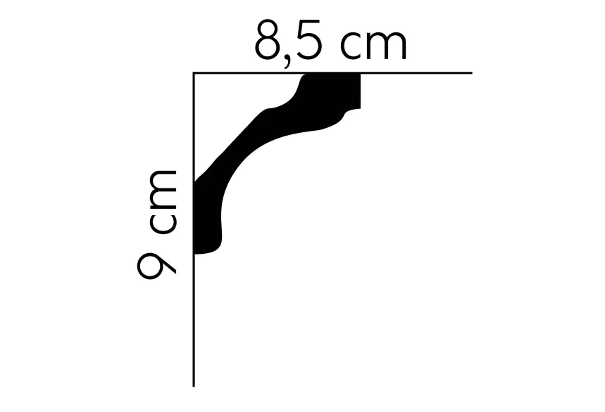 DOPREDAJ 5 KS Stropná lišta hladká MDB161, 240 x 9 x 8,5 cm, Mardom