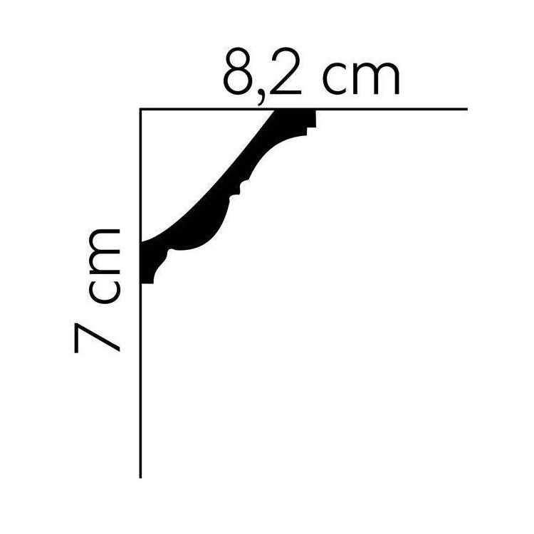 Stropná lišta s ormamentom MDA008, 240 x 8,2 x 7 cm, Mardom